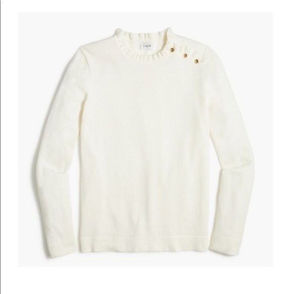 Jcrew Factory Ruffle sweater with buttonsItem BC568, XXL